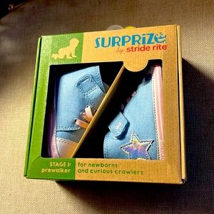 New Surprize by Stride Rite Baby Girl Denim Shoes with Stars 12-18 Months NWT